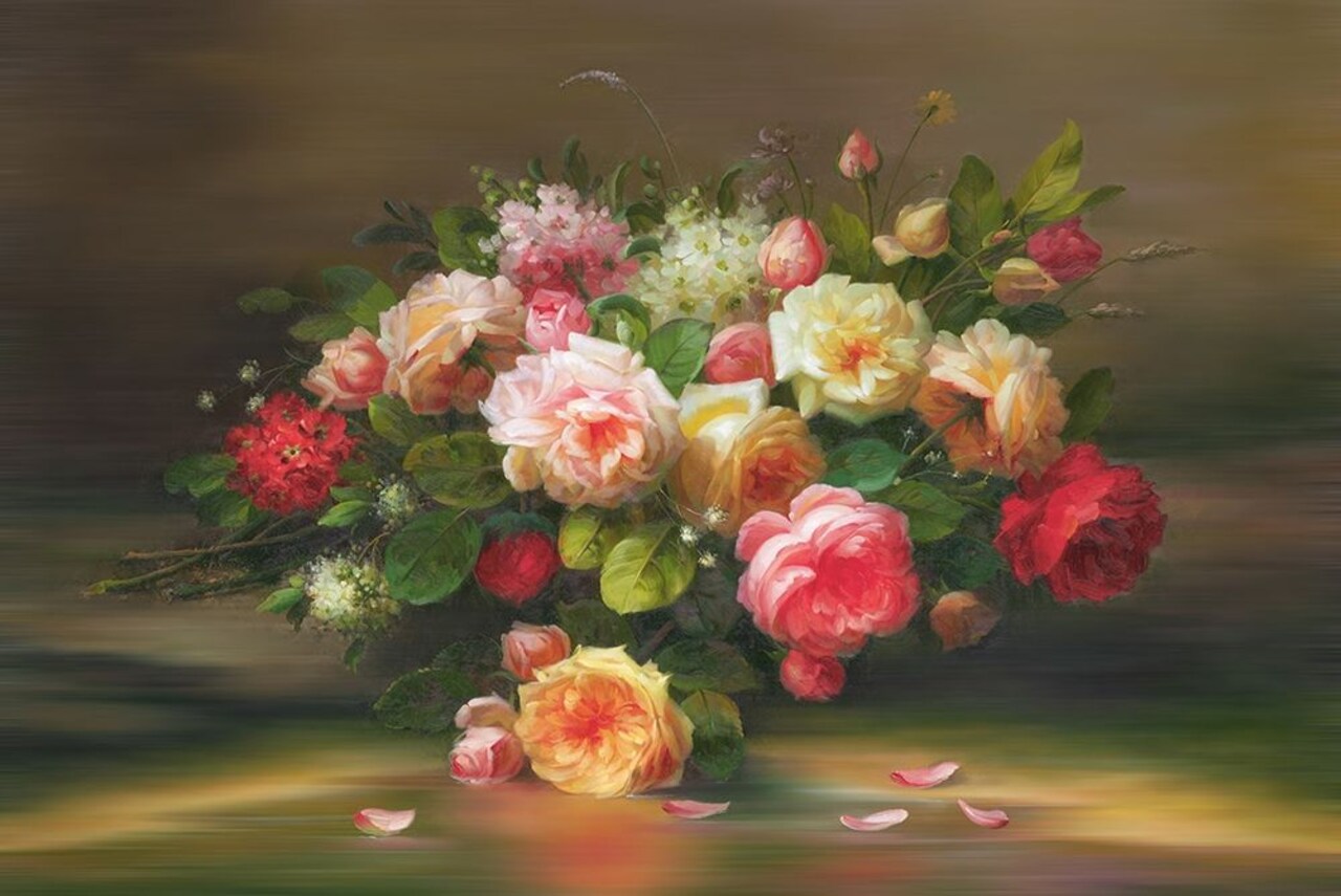 A Basket with Flowers II Poster Print by Viktoria Viktoria - Item # VARPDX3BUR338